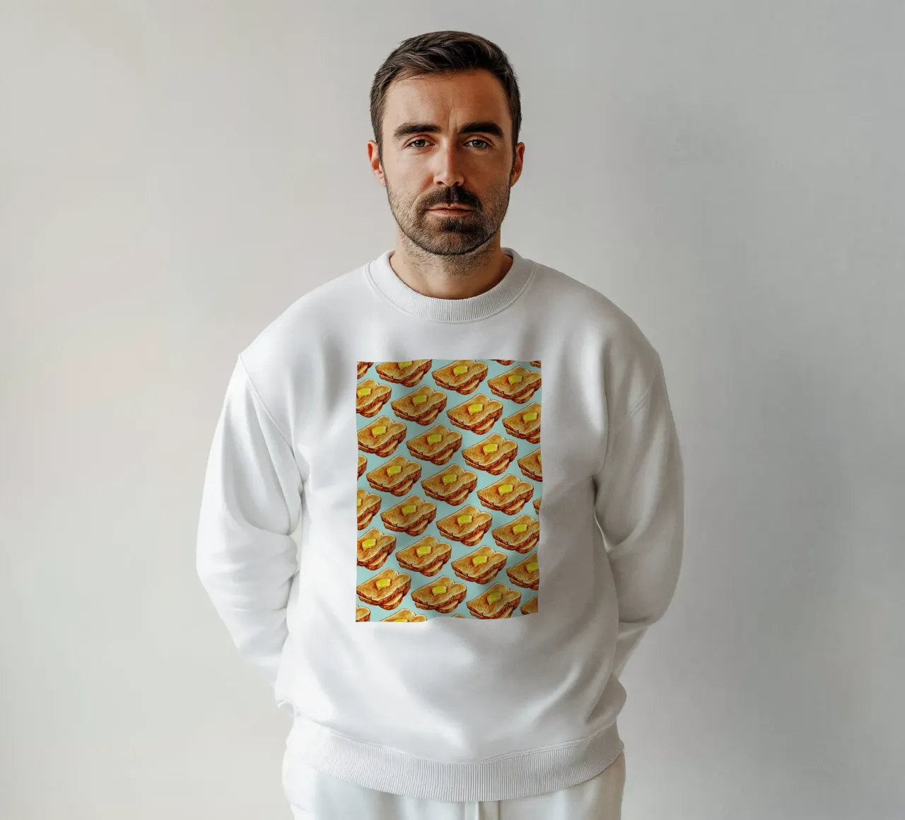 Buttered Toast Pattern sweatshirt by Kelly Gilleran