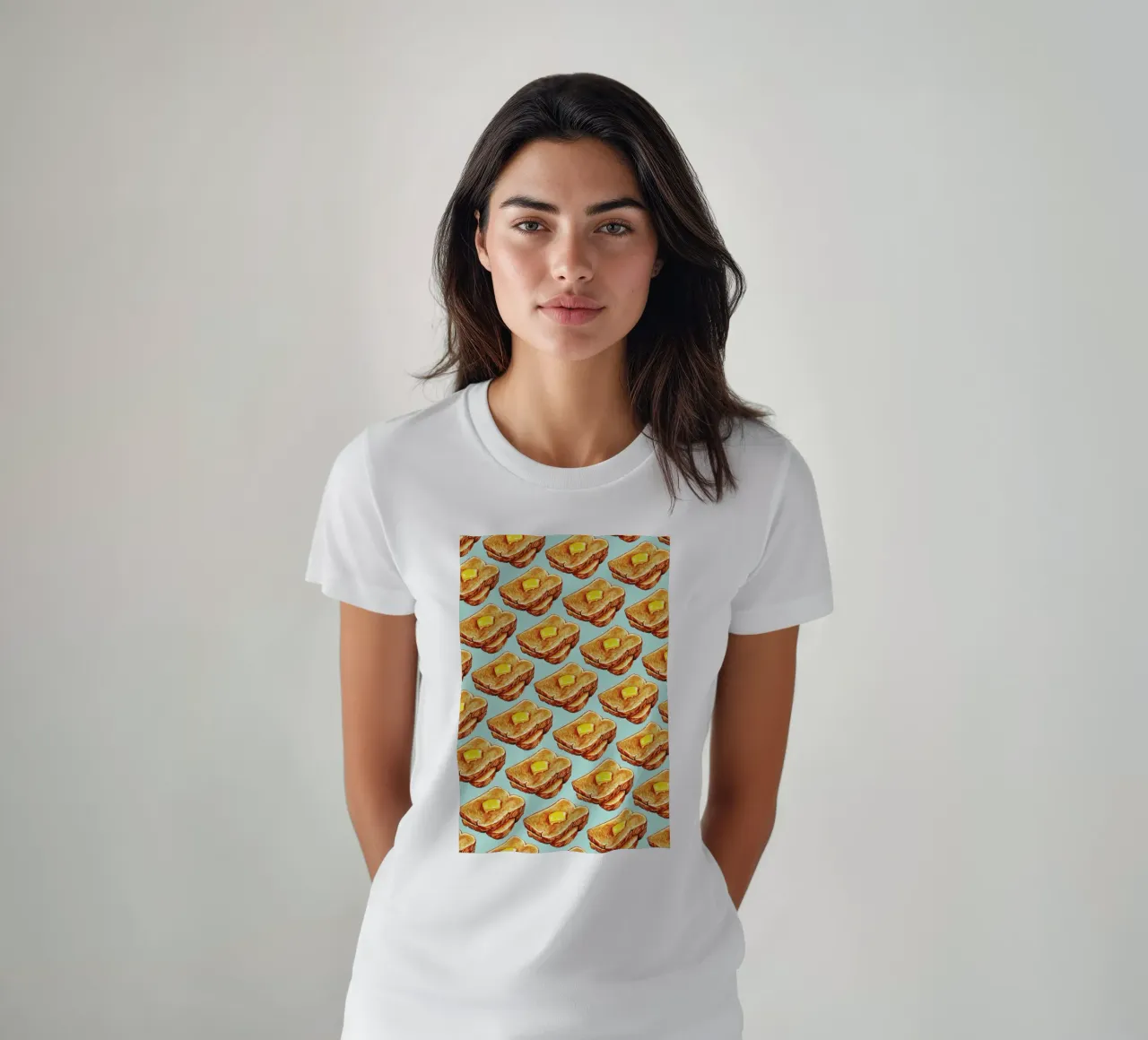 Buttered Toast Pattern t-shirt da Kelly Gilleran