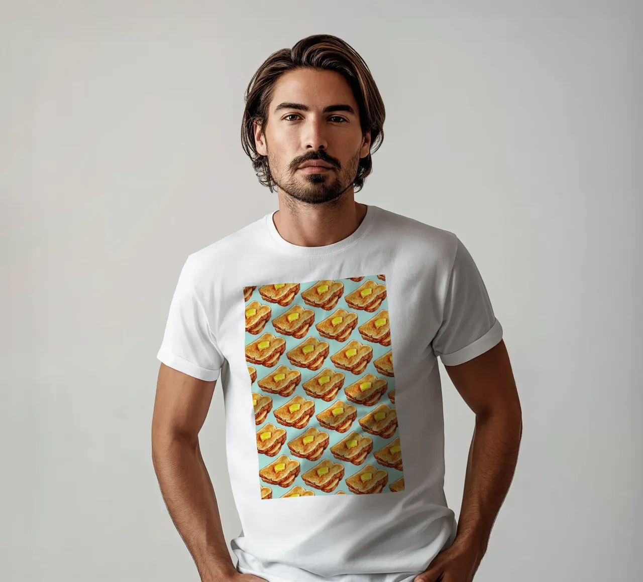 Buttered Toast Pattern t-shirt da Kelly Gilleran