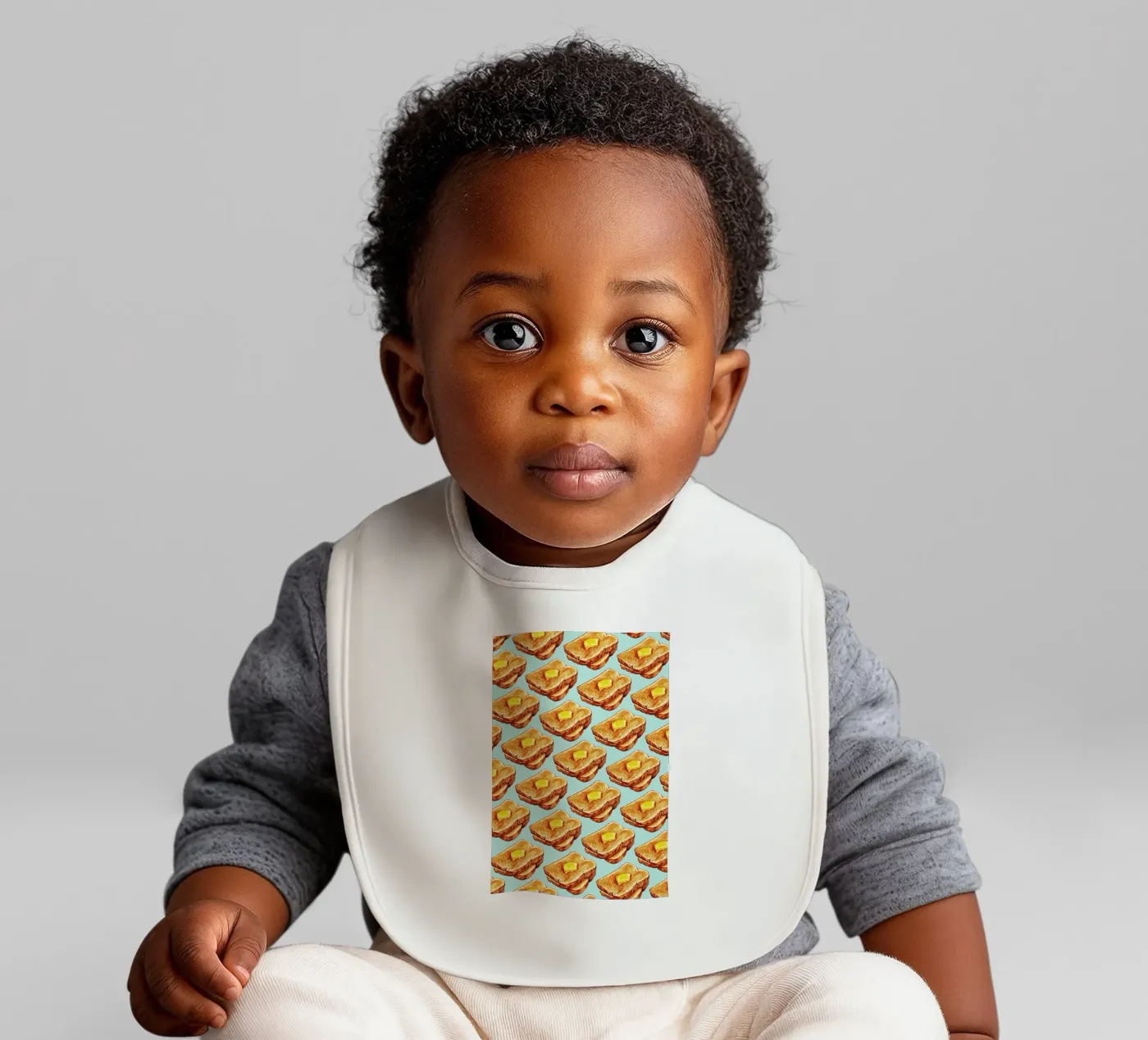 Buttered Toast Pattern baby slabbetje van Kelly Gilleran