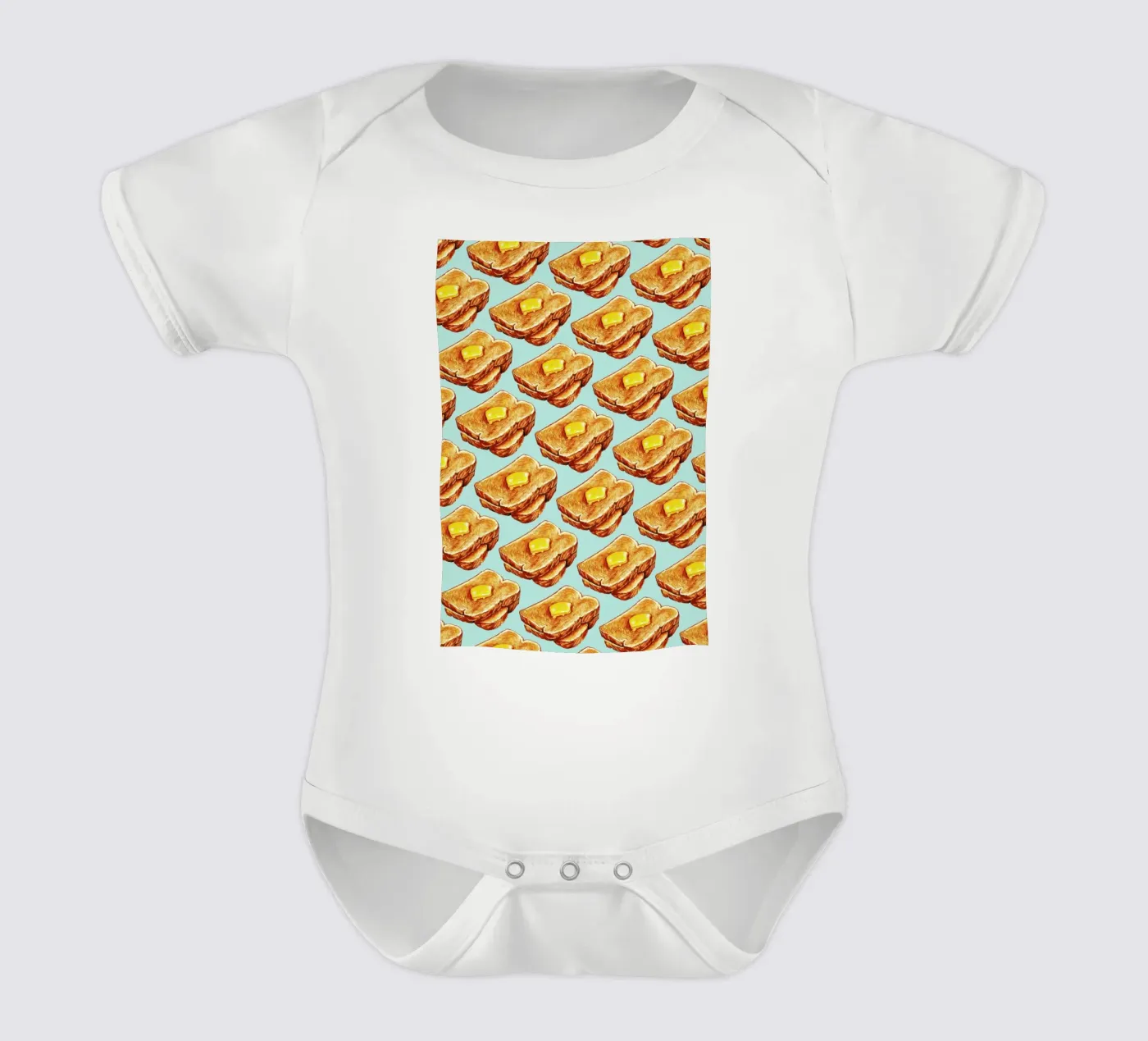 Buttered Toast Pattern Kurzarm Babybody von Kelly Gilleran
