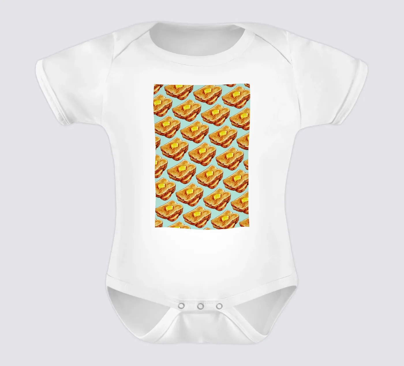 Buttered Toast Pattern Kurzarm Babybody von Kelly Gilleran