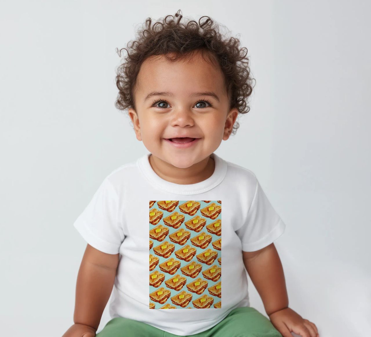 Buttered Toast Pattern maglietta neonato da Kelly Gilleran