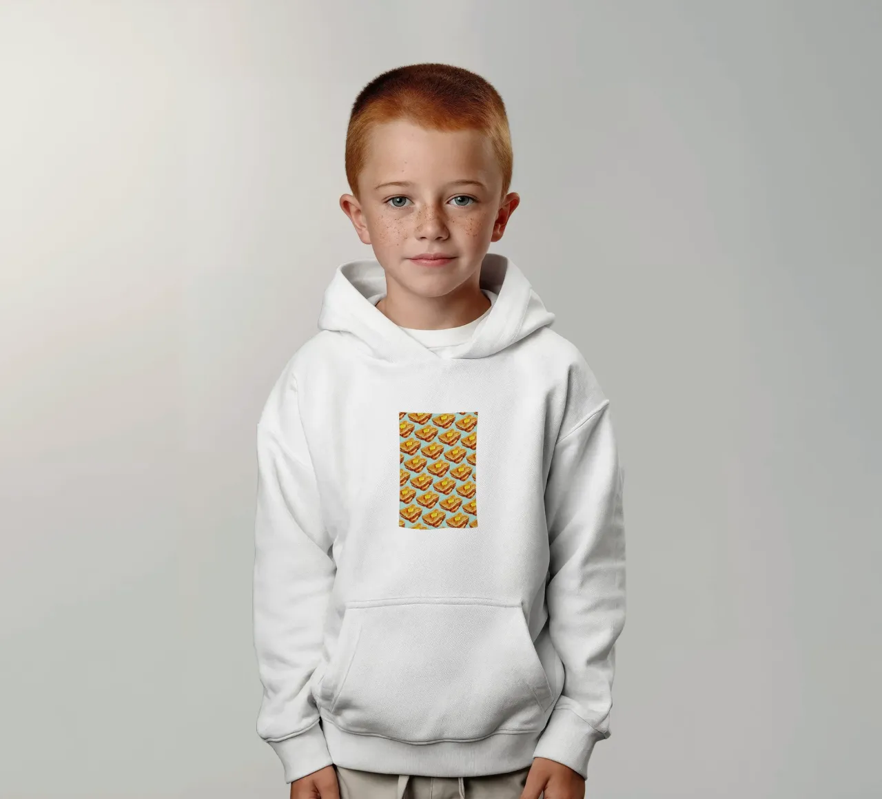 Buttered Toast Pattern kids hoodie by Kelly Gilleran