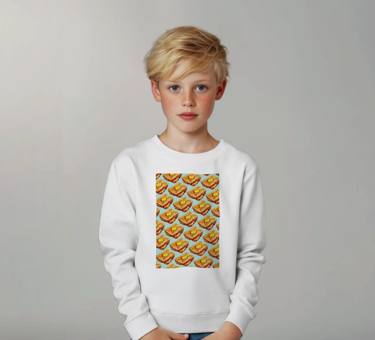 Buttered Toast Pattern felpa bambino da Kelly Gilleran