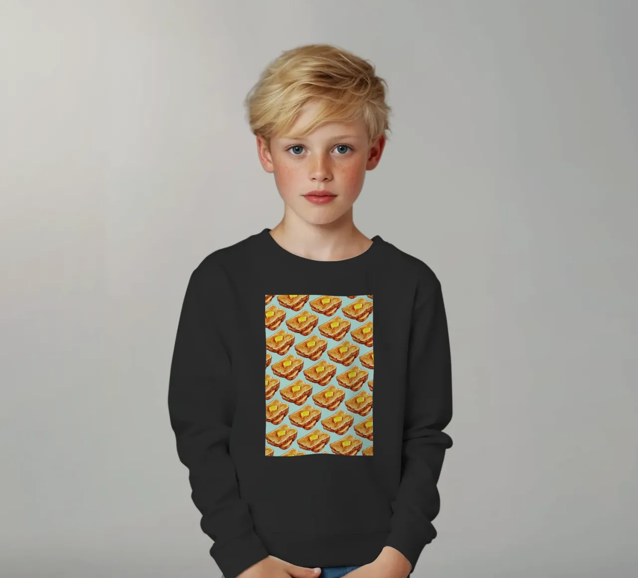 Buttered Toast Pattern felpa bambino da Kelly Gilleran