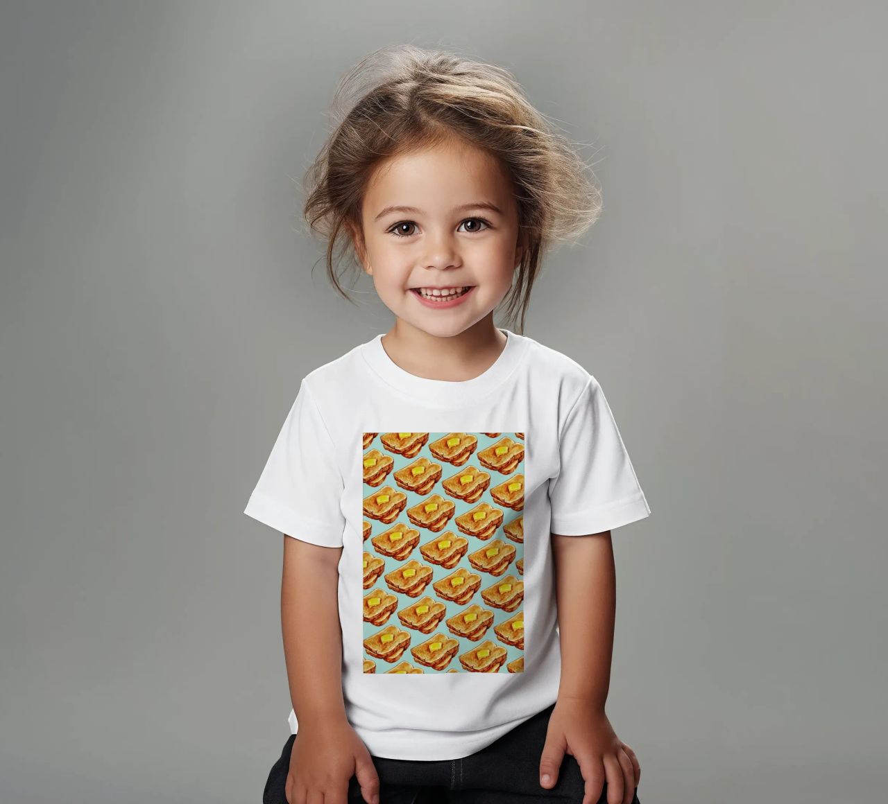Buttered Toast Pattern t-shirt bambini da Kelly Gilleran
