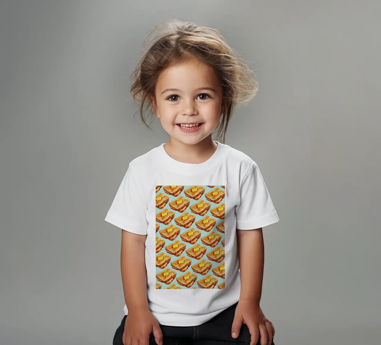 Buttered Toast Pattern t-shirt bambini da Kelly Gilleran
