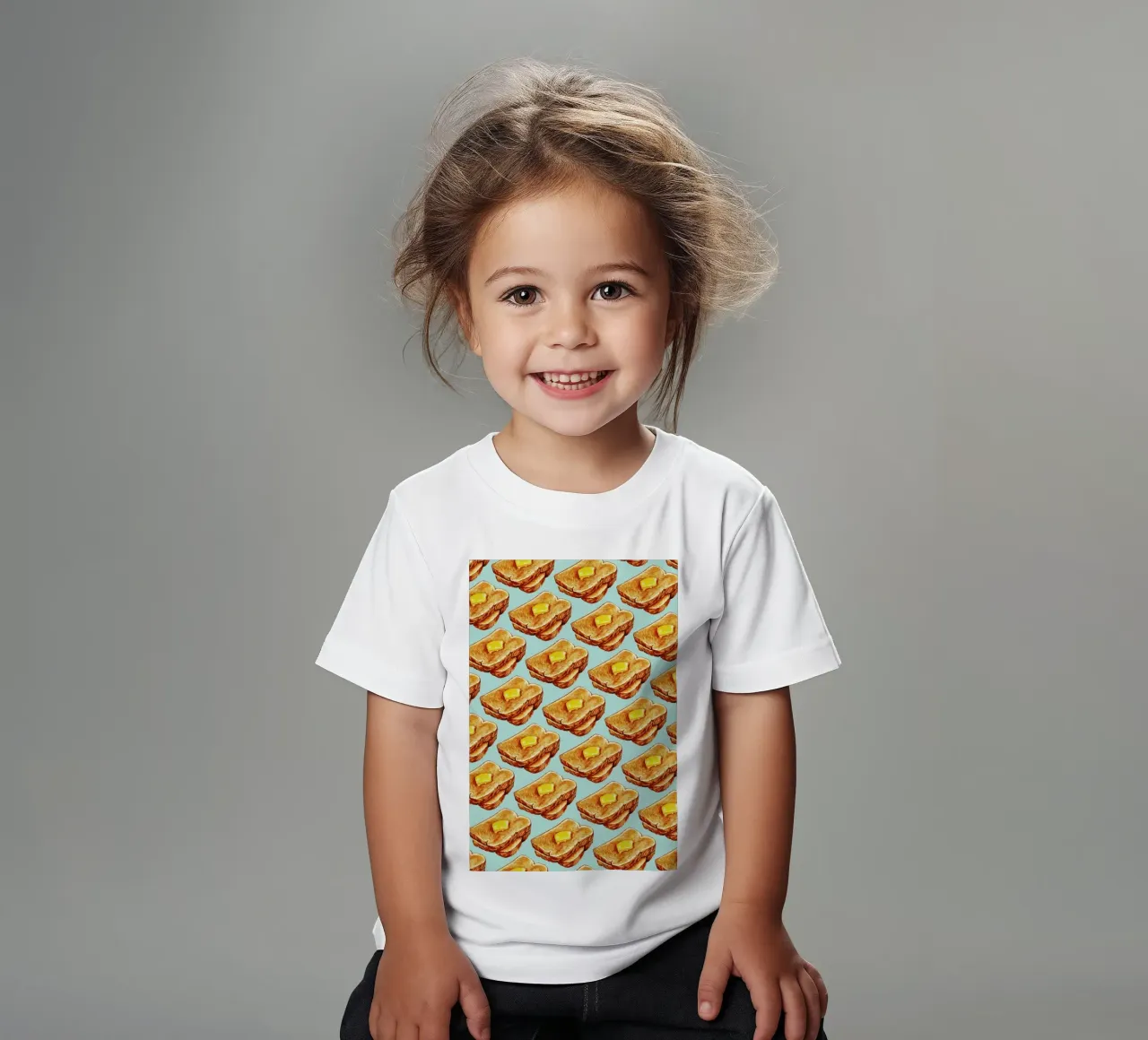Buttered Toast Pattern t-shirt bambini da Kelly Gilleran