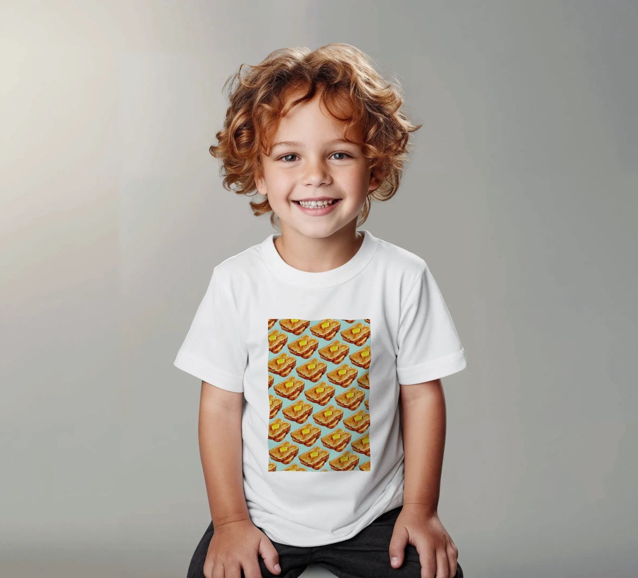 Buttered Toast Pattern t-shirt bambini da Kelly Gilleran