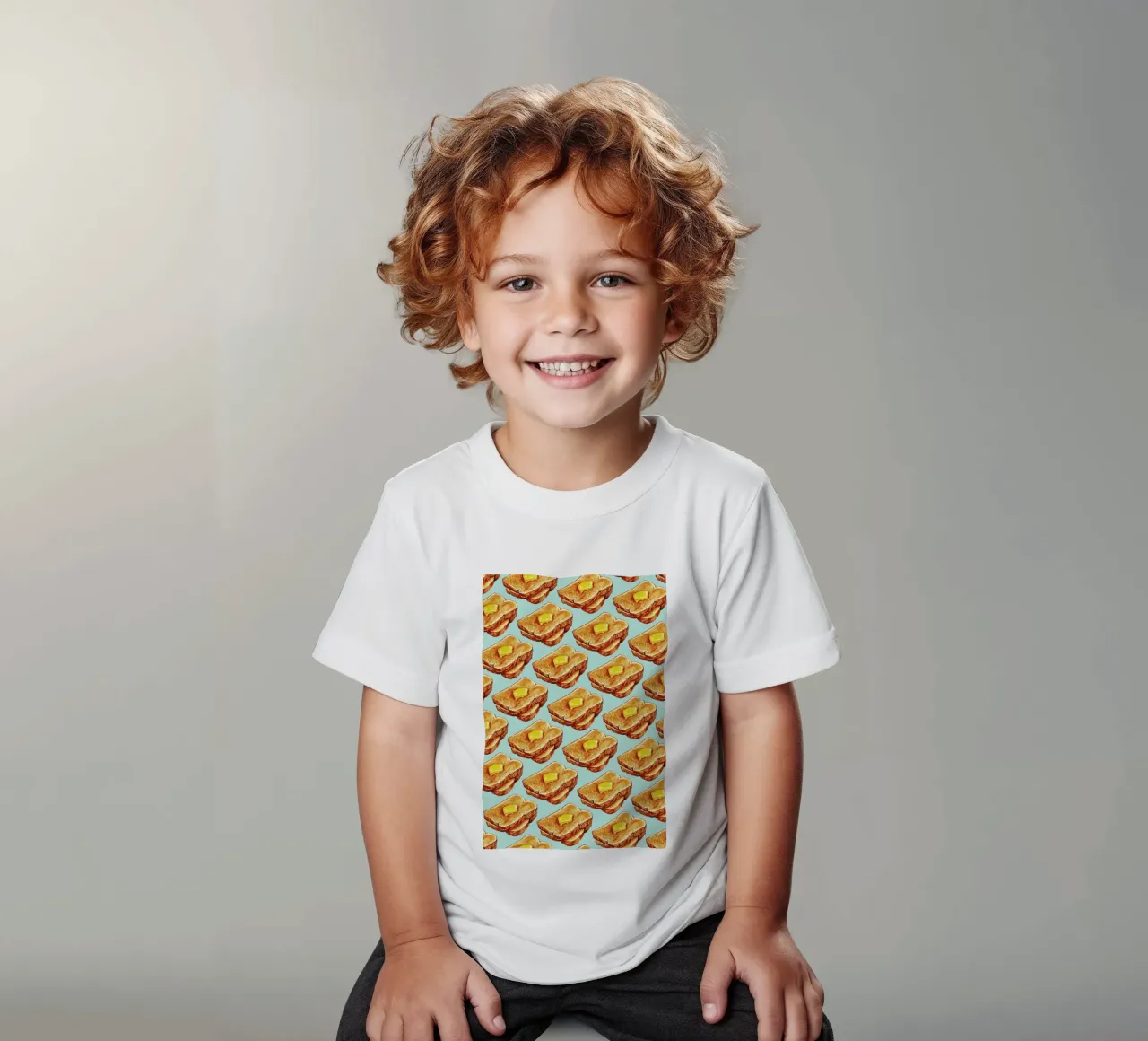 Buttered Toast Pattern t-shirt bambini da Kelly Gilleran