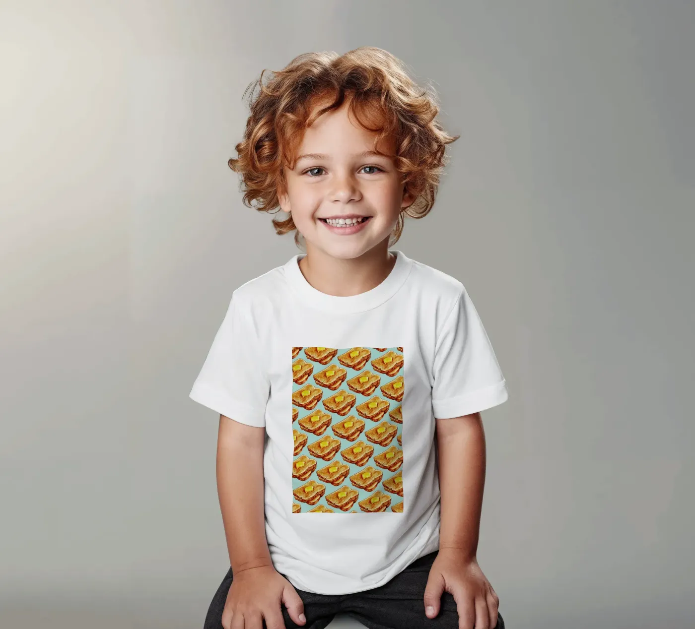 Buttered Toast Pattern t-shirt bambini da Kelly Gilleran