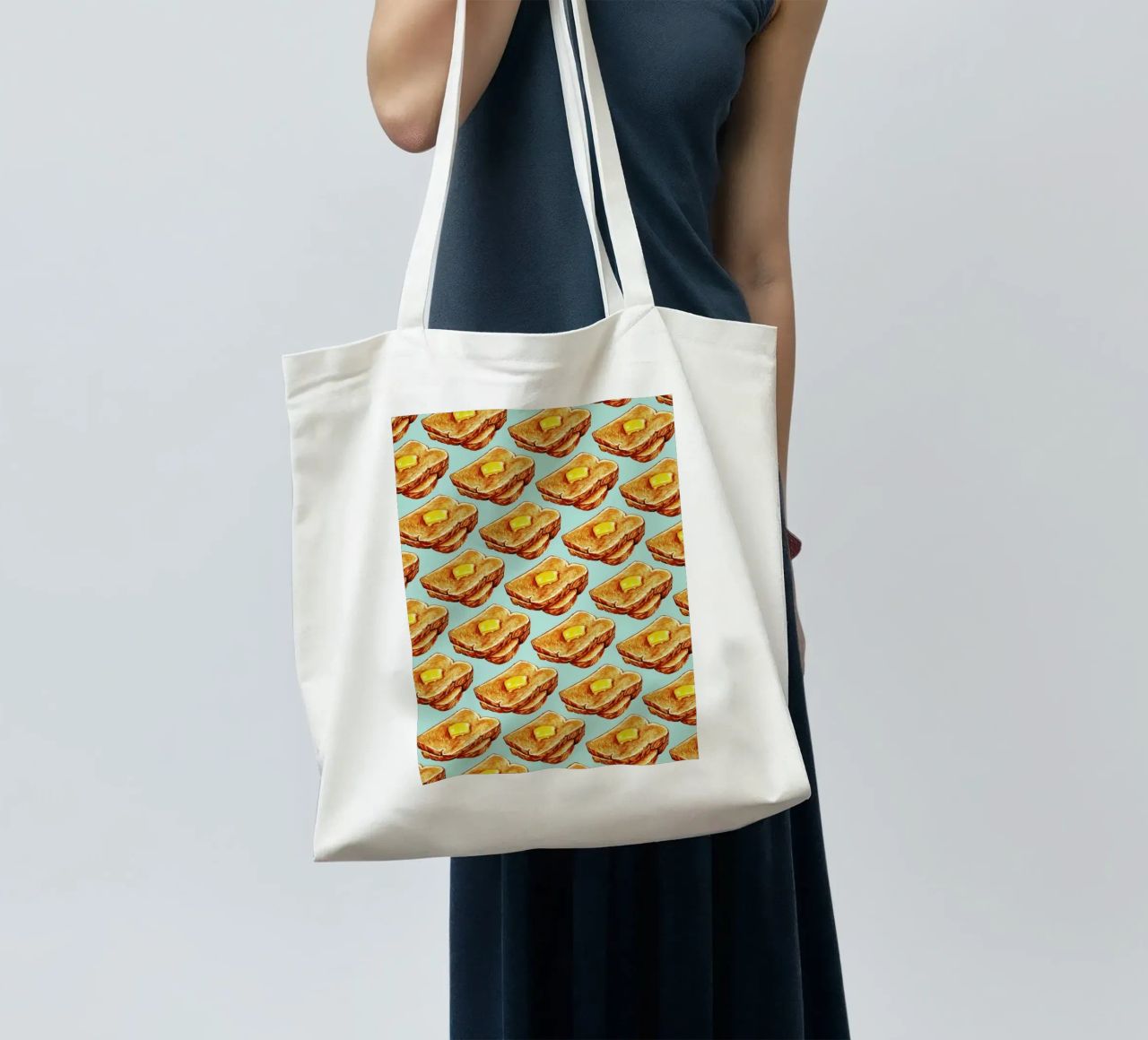 Buttered Toast Pattern borsa in juta da Kelly Gilleran