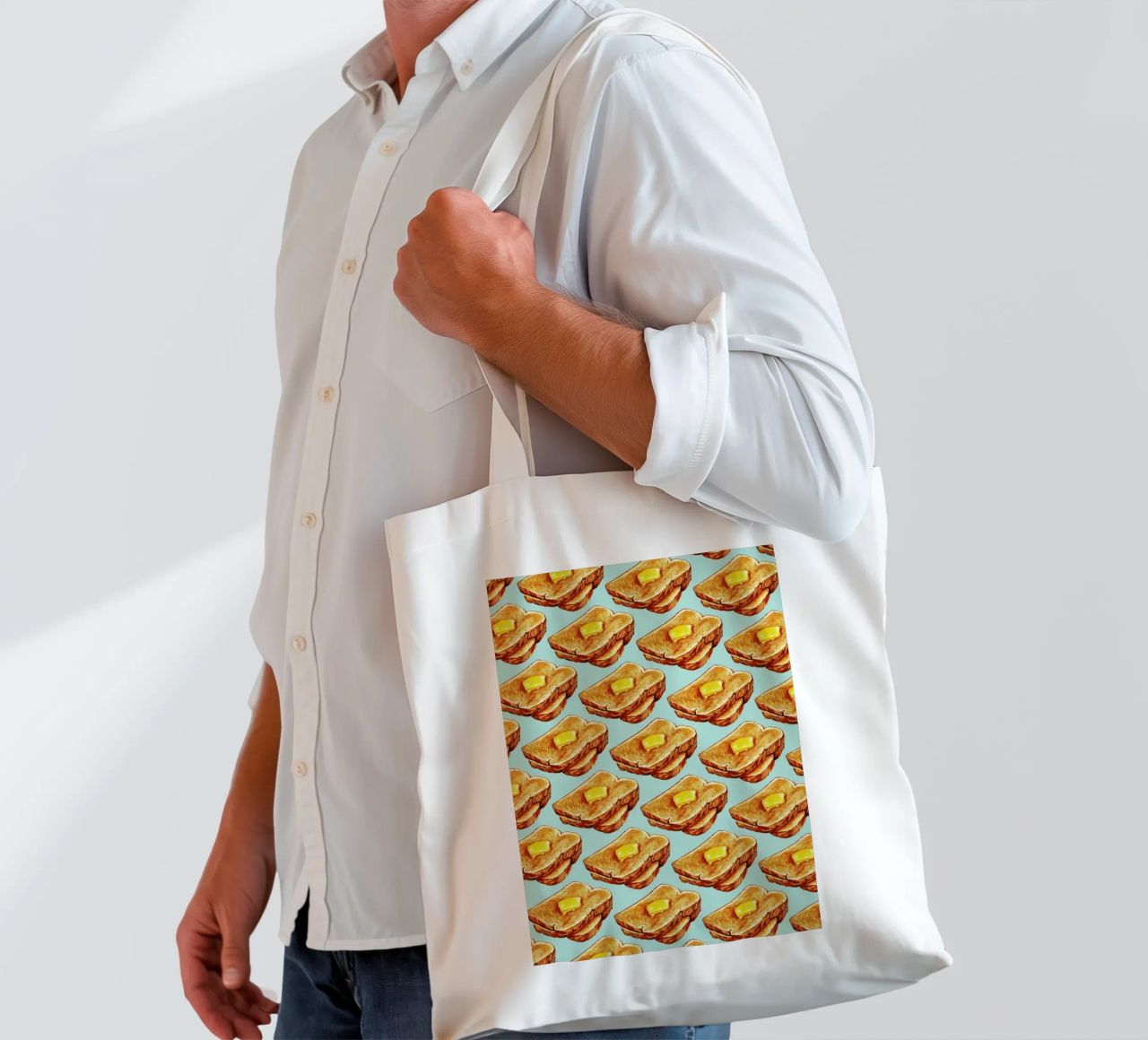 Buttered Toast Pattern borsa in juta da Kelly Gilleran