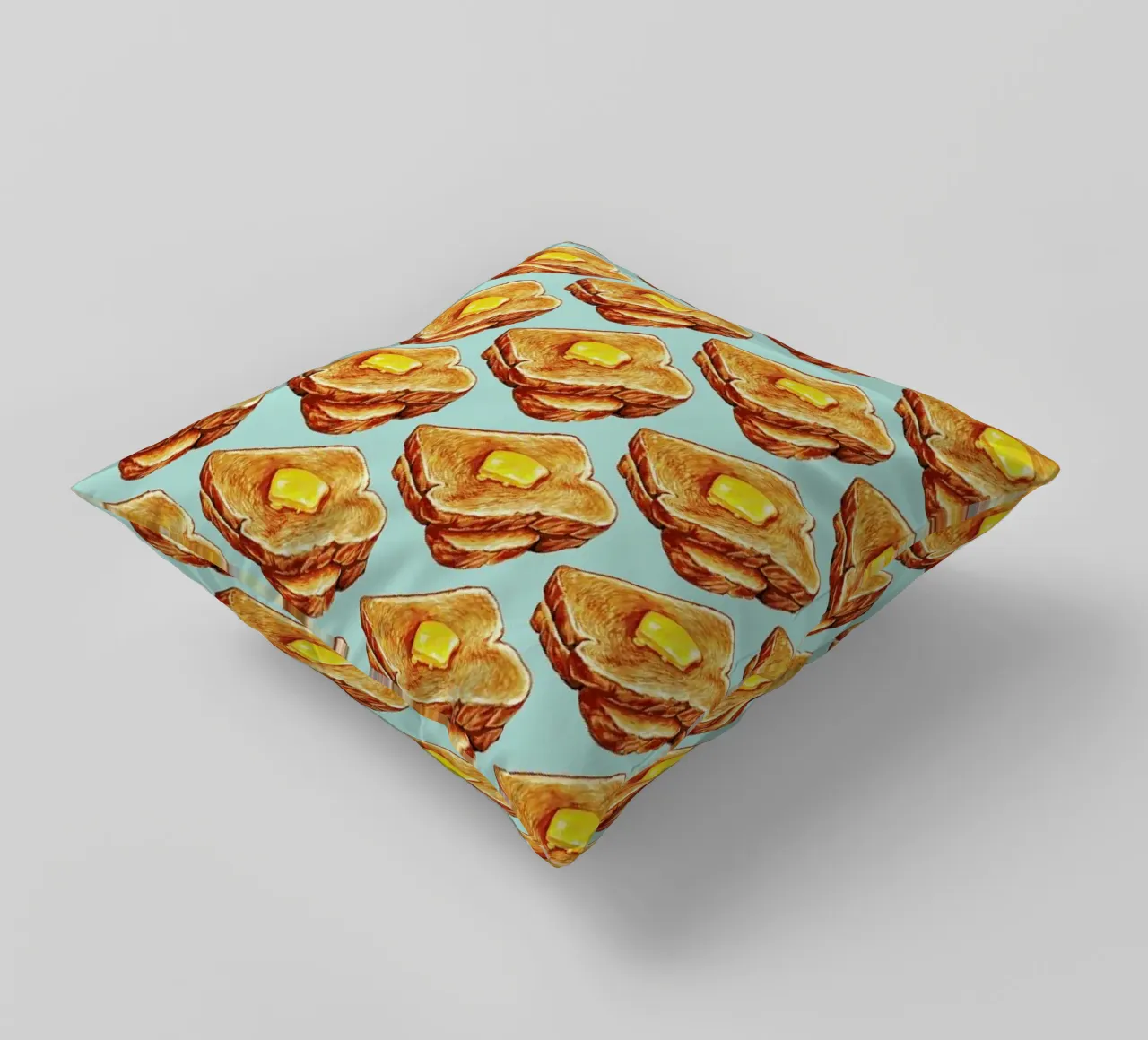 Buttered Toast Pattern Kissen von Kelly Gilleran