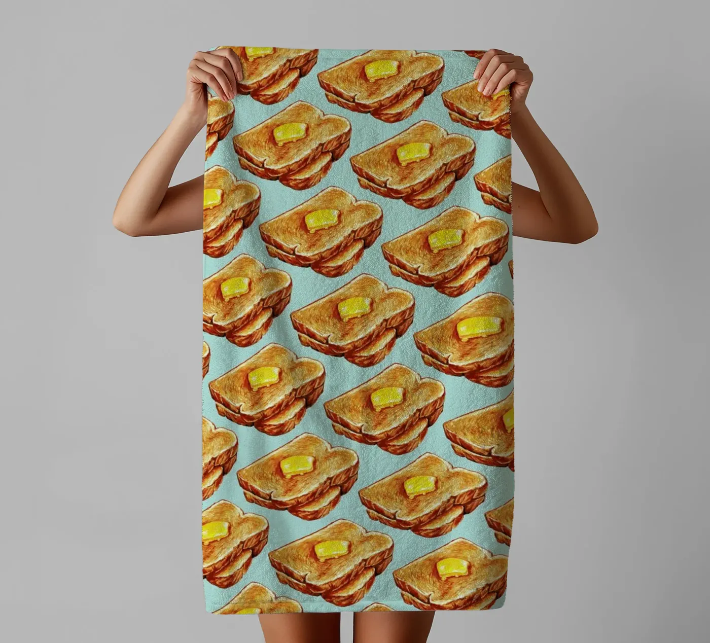 Buttered Toast Pattern badhanddoek van Kelly Gilleran