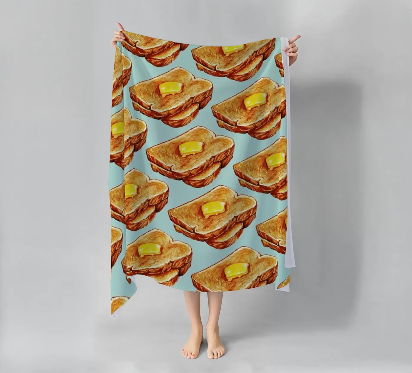 Buttered Toast Pattern beach towel by Kelly Gilleran