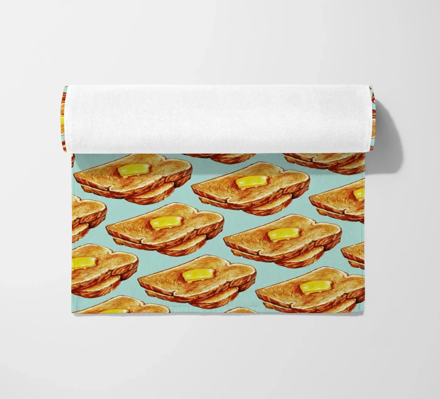 Buttered Toast Pattern beach towel by Kelly Gilleran