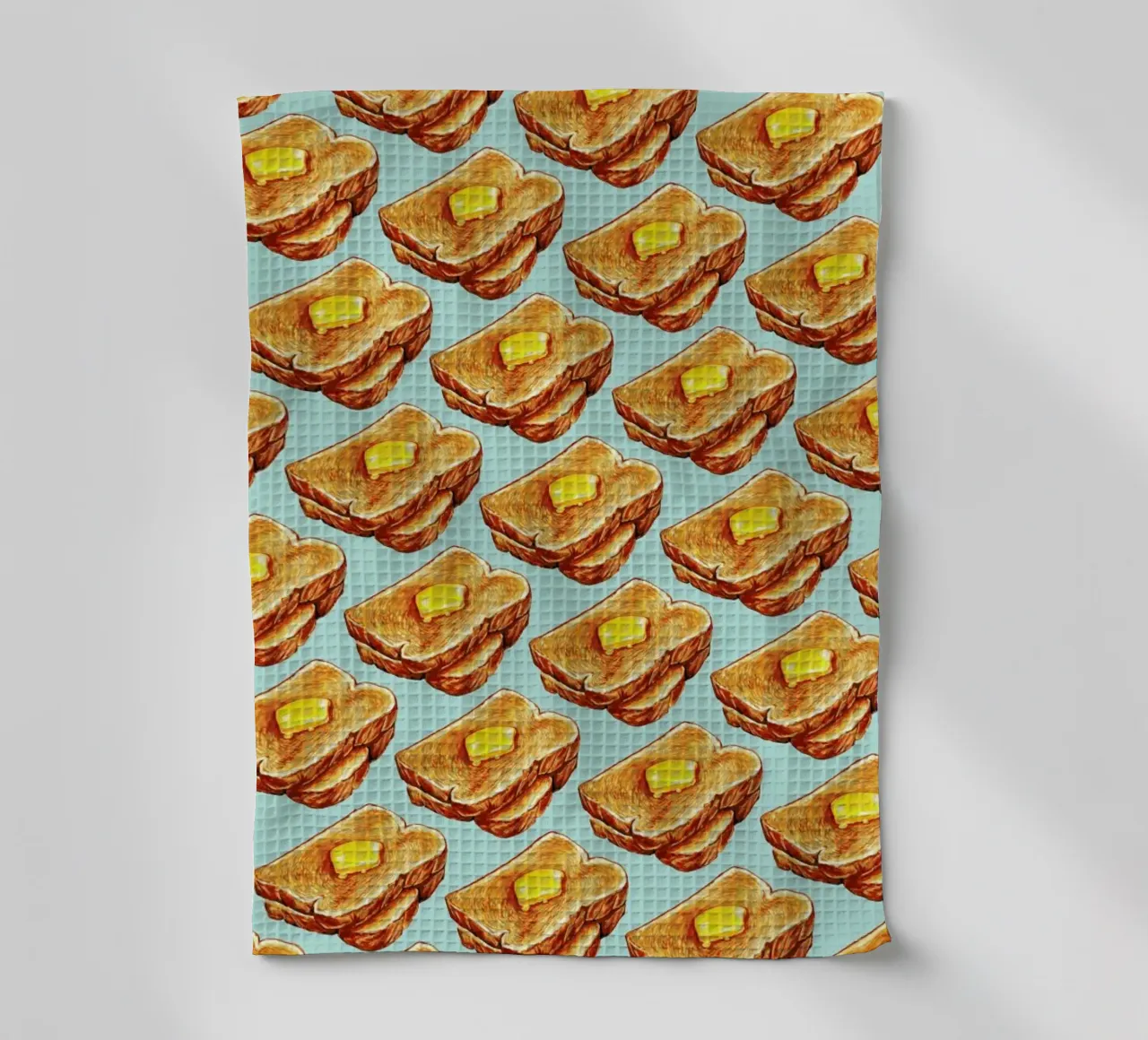 Buttered Toast Pattern Geschirrtuch von Kelly Gilleran