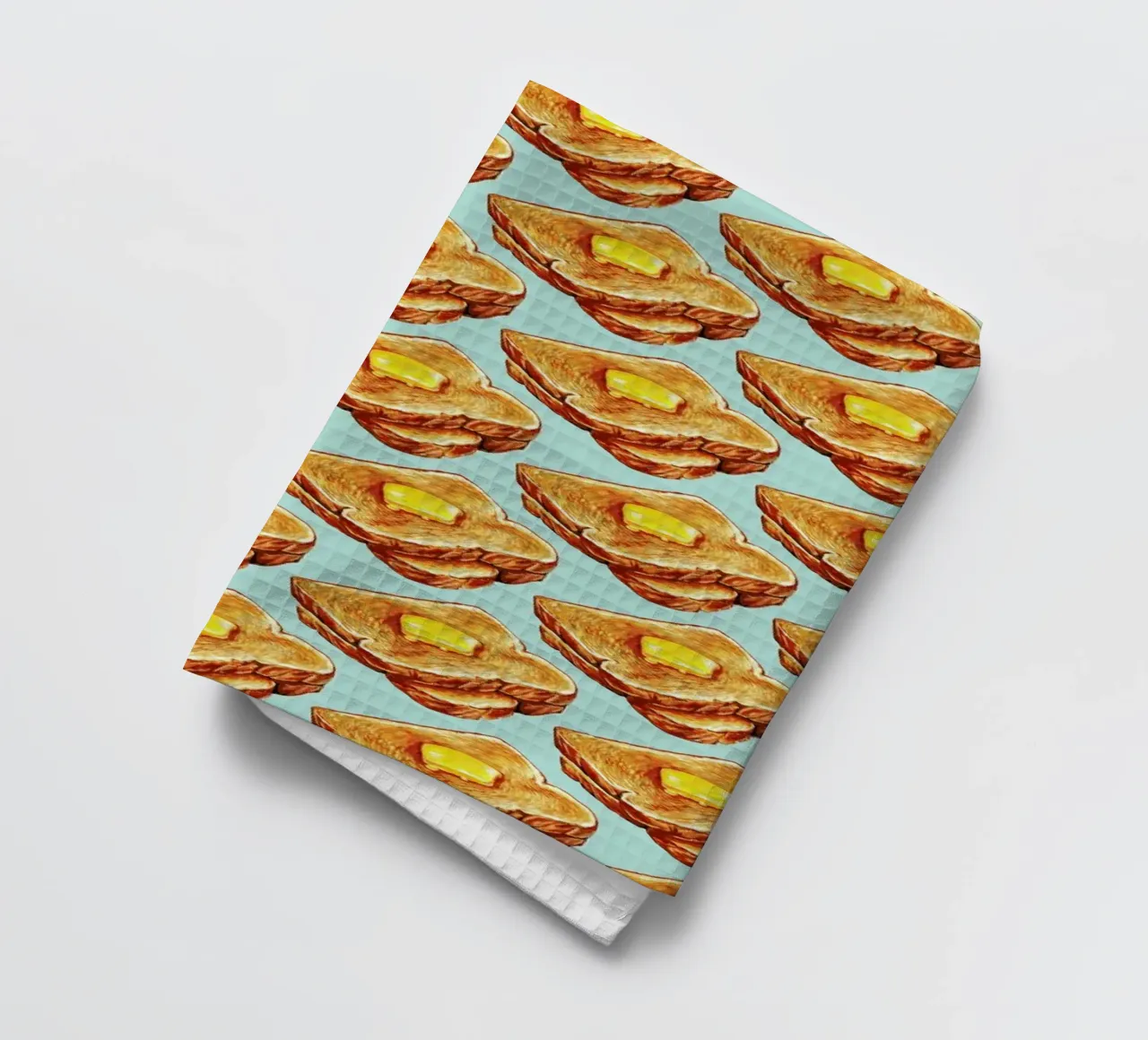 Buttered Toast Pattern tea towel by Kelly Gilleran