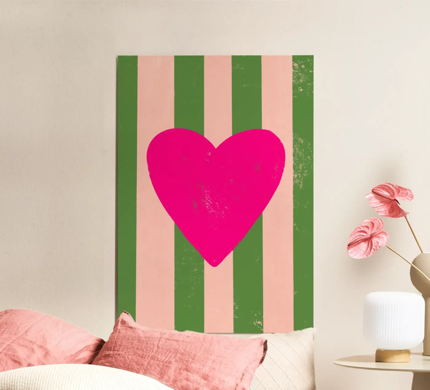 Cuore rosa alluminio dibond da Art House