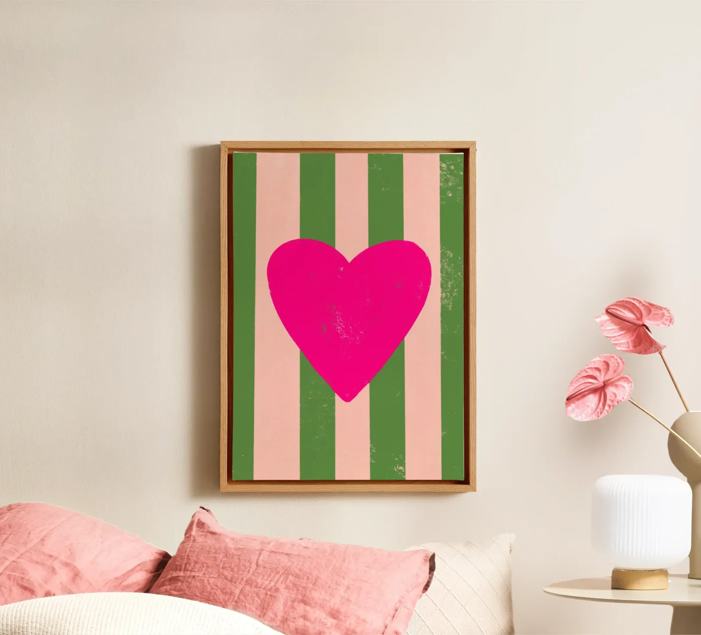 Pink heart tela da Art House