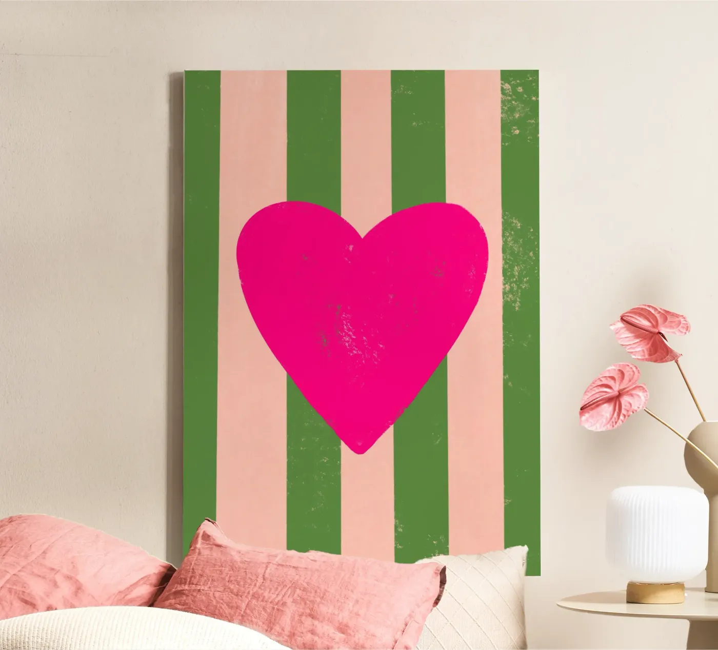 Pink heart tela da Art House