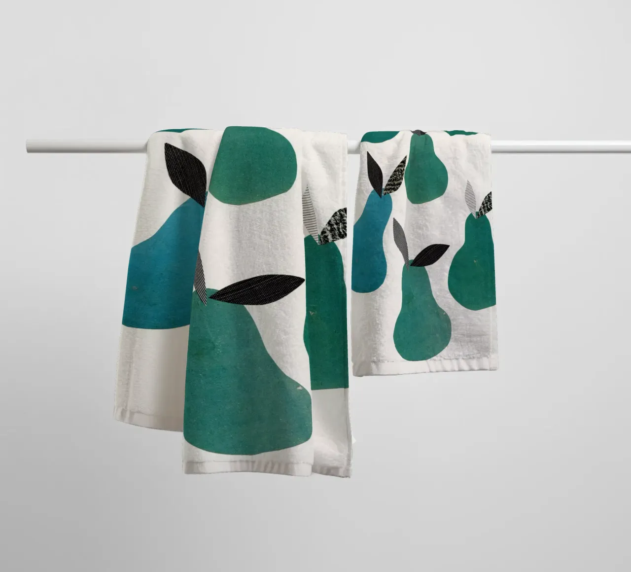 Pears towel by Cassia Beck Collage