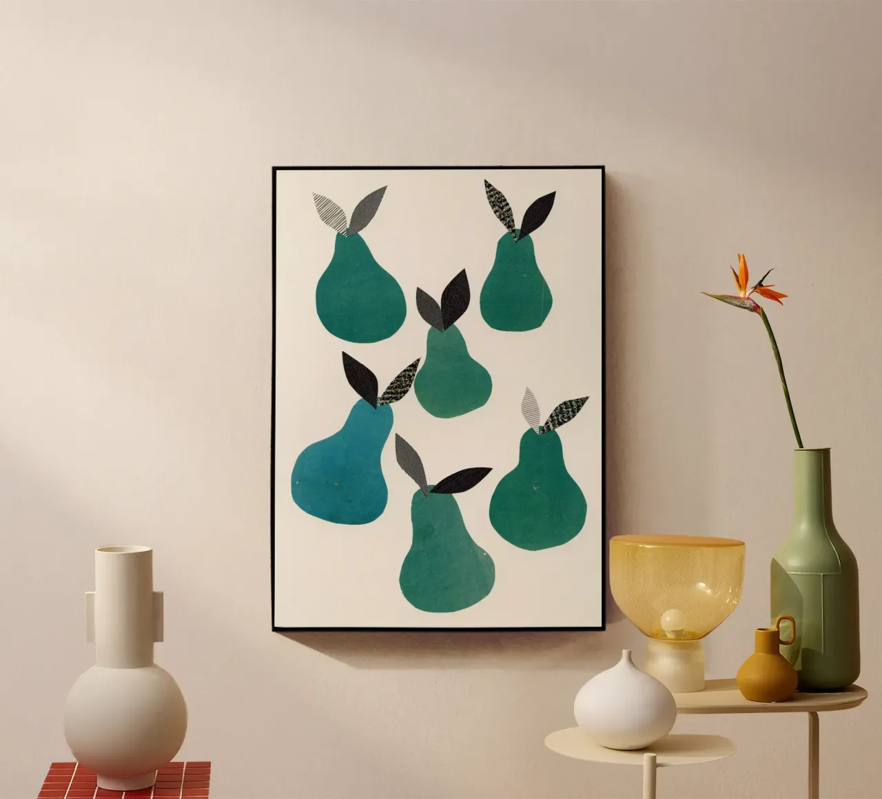 Pears acrylic glass by Cassia Beck Collage
