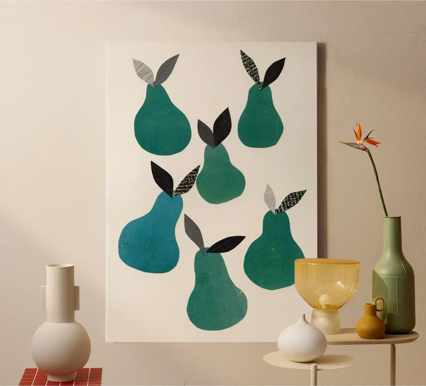 Pears tela da Cassia Beck Collage