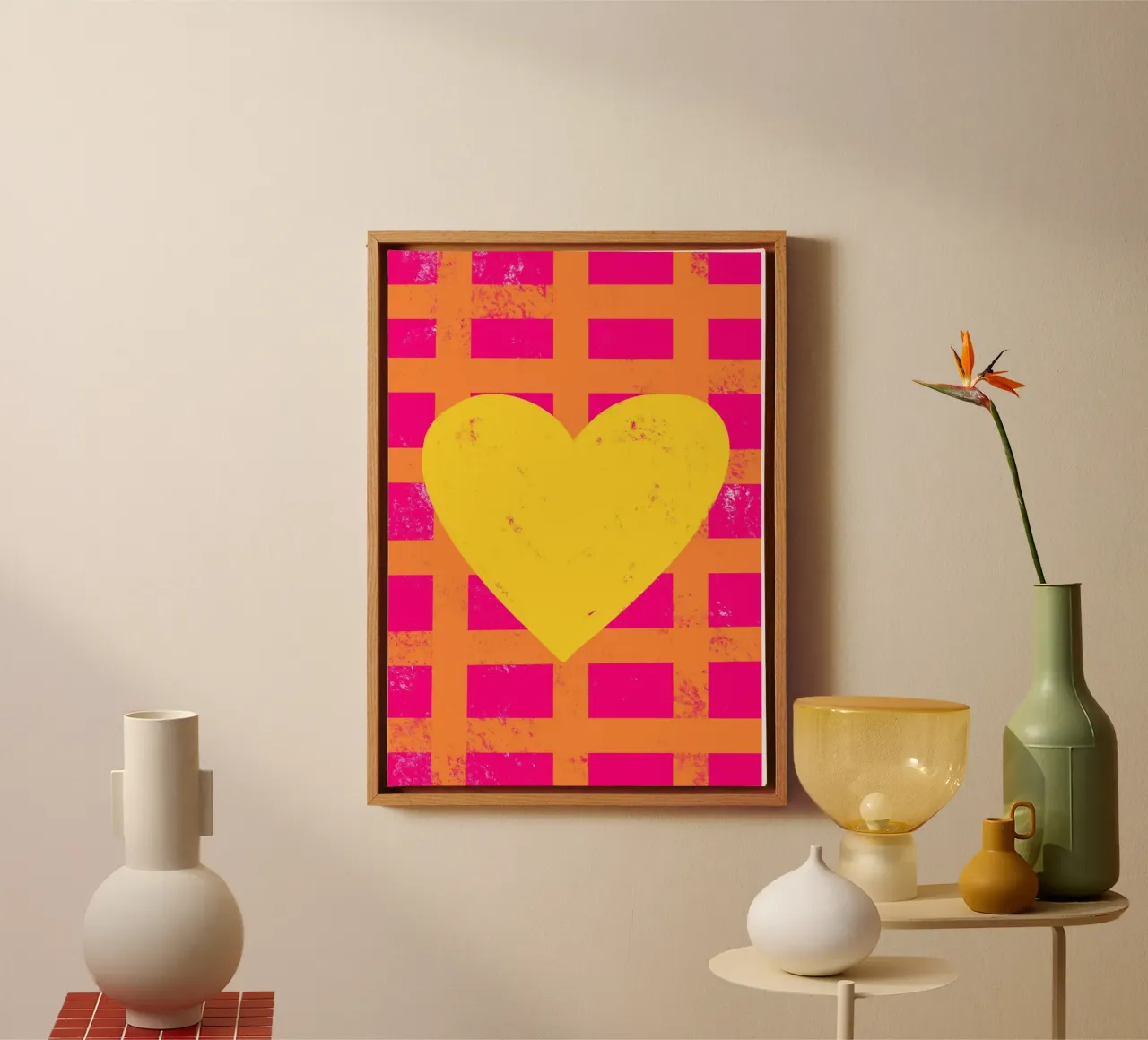 Cuore giallo tela da Art House