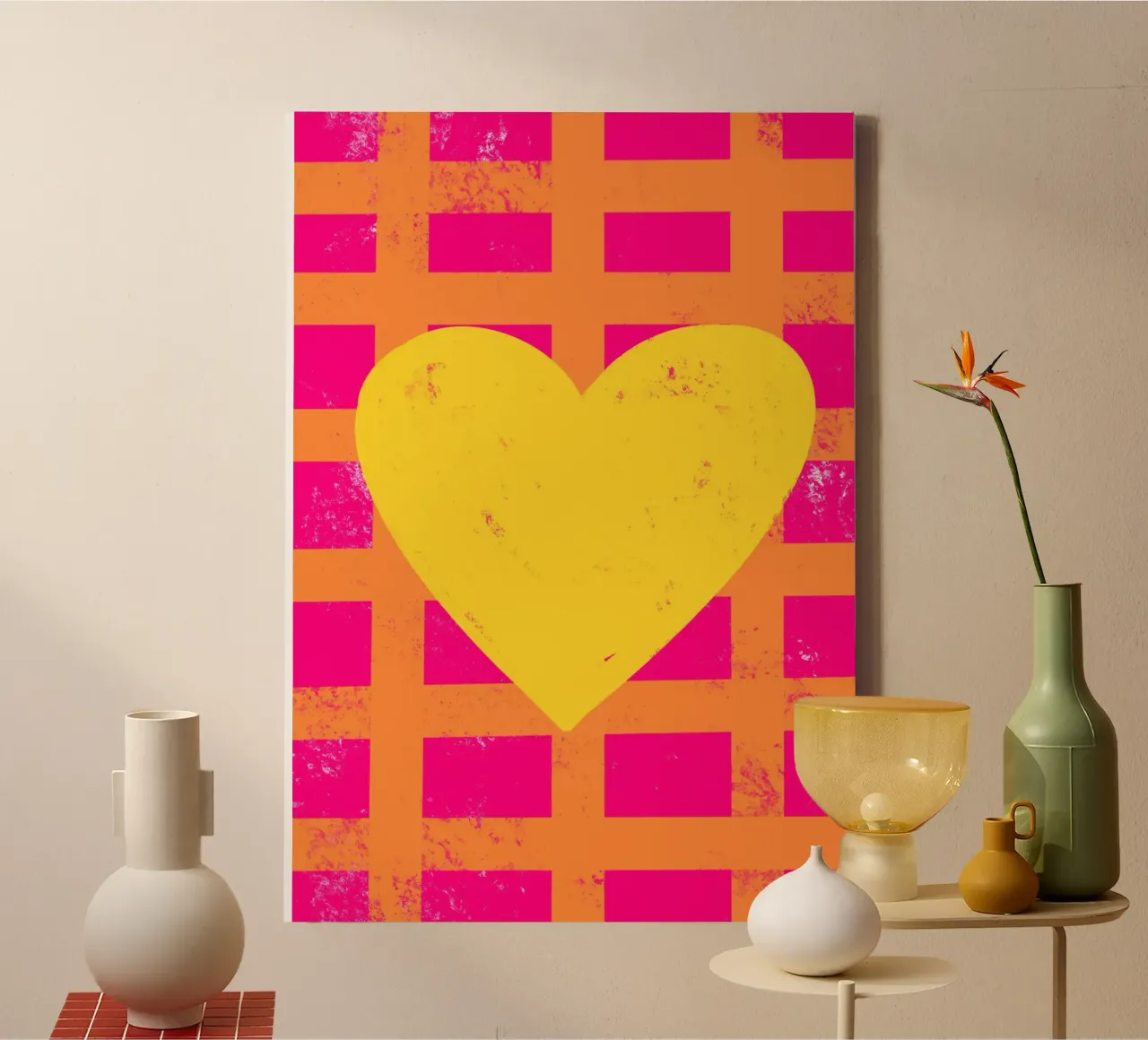 Cuore giallo tela da Art House