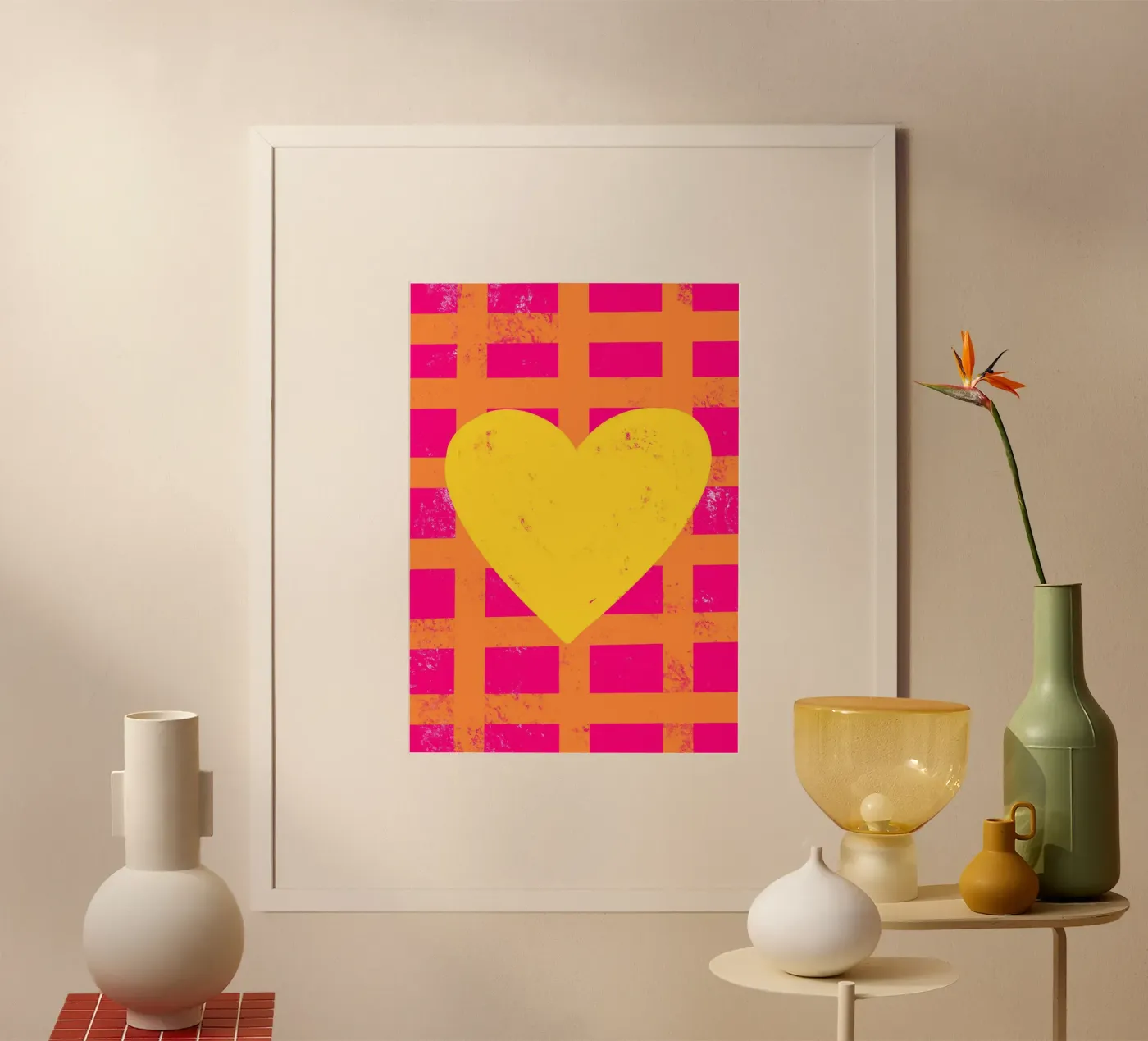 Yellow heart poster by Art House