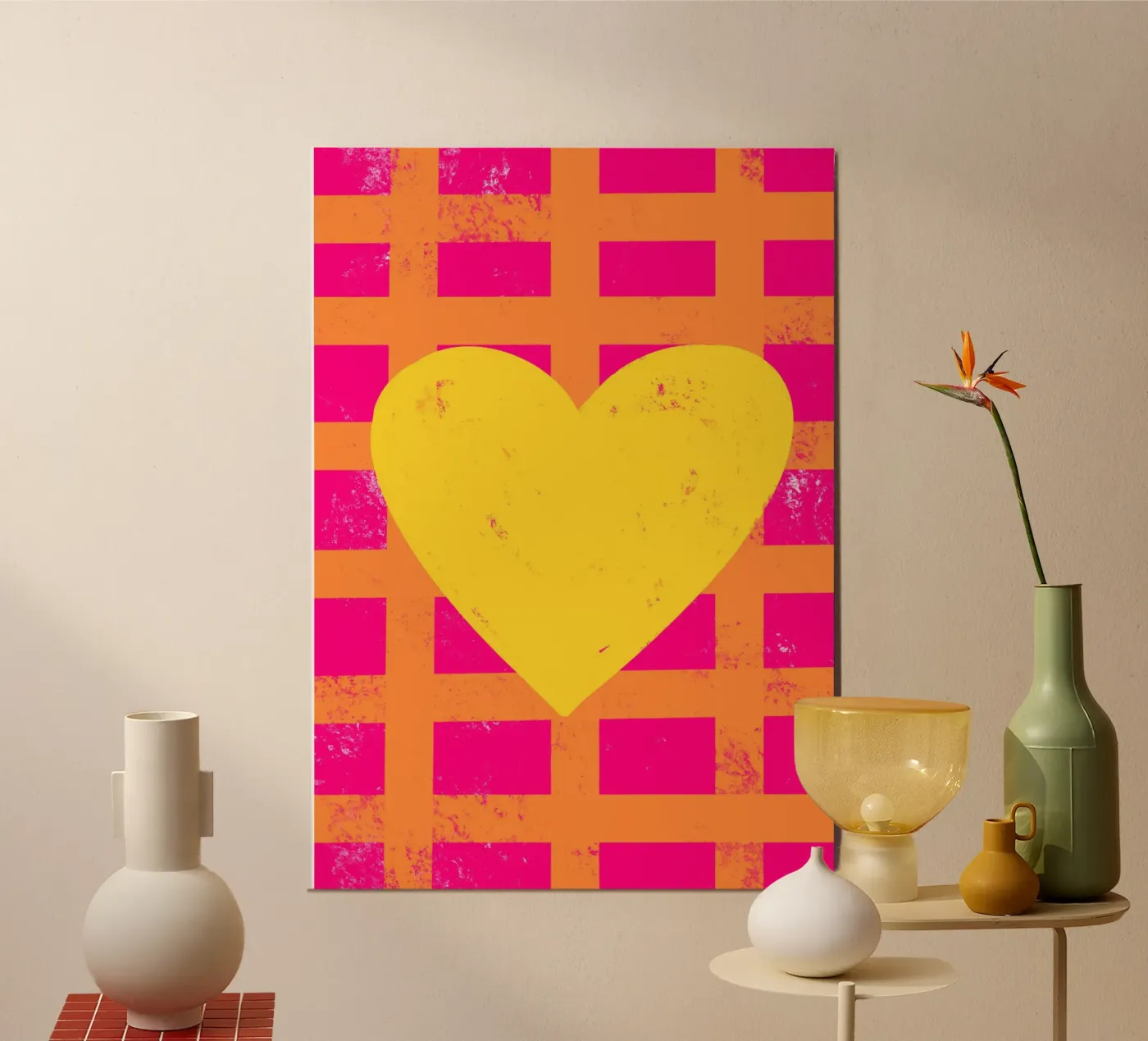Yellow heart poster by Art House