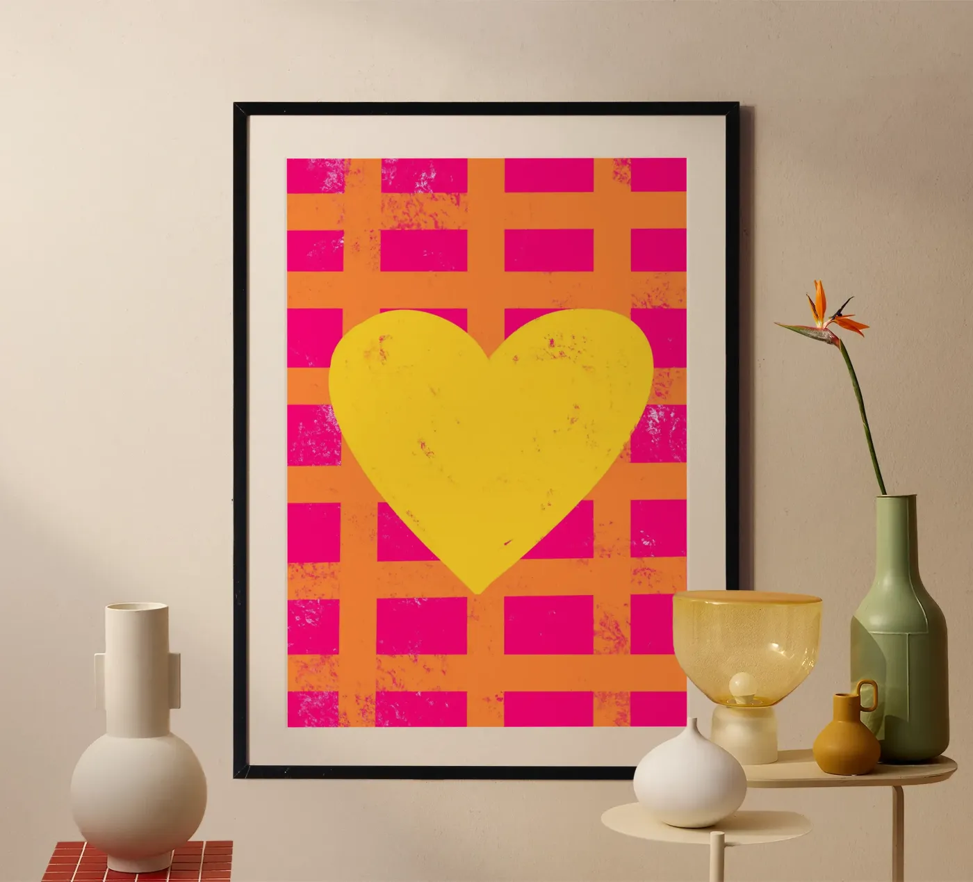 Yellow heart poster by Art House