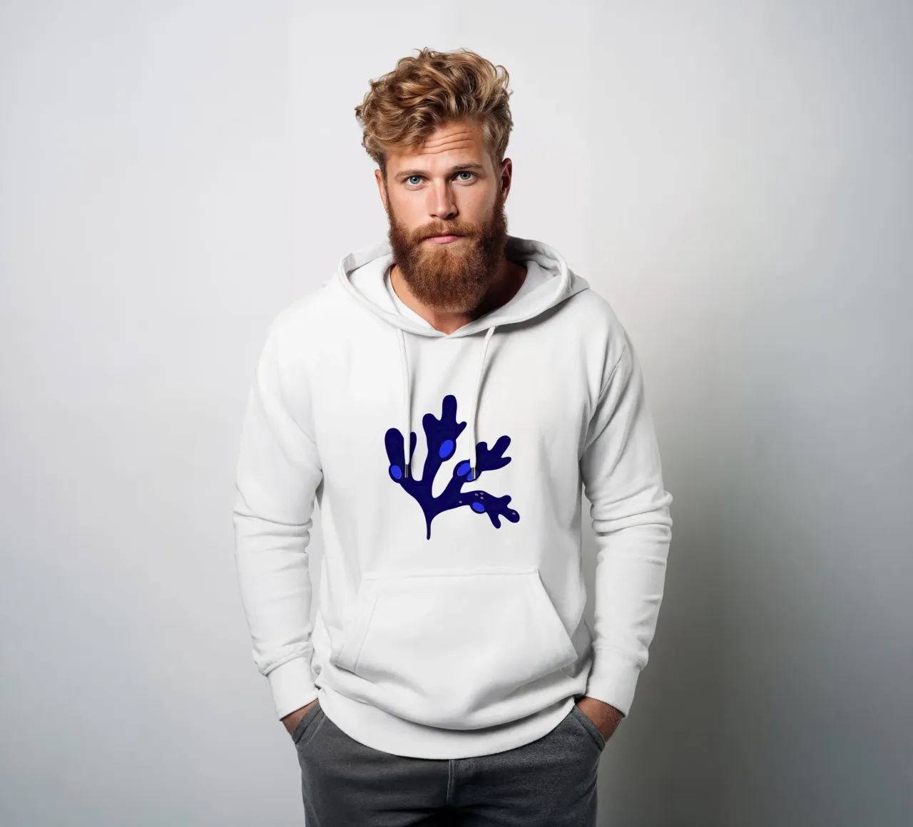 Bladderwrack Blu felpa con cappuccio da Lidia Blomgren