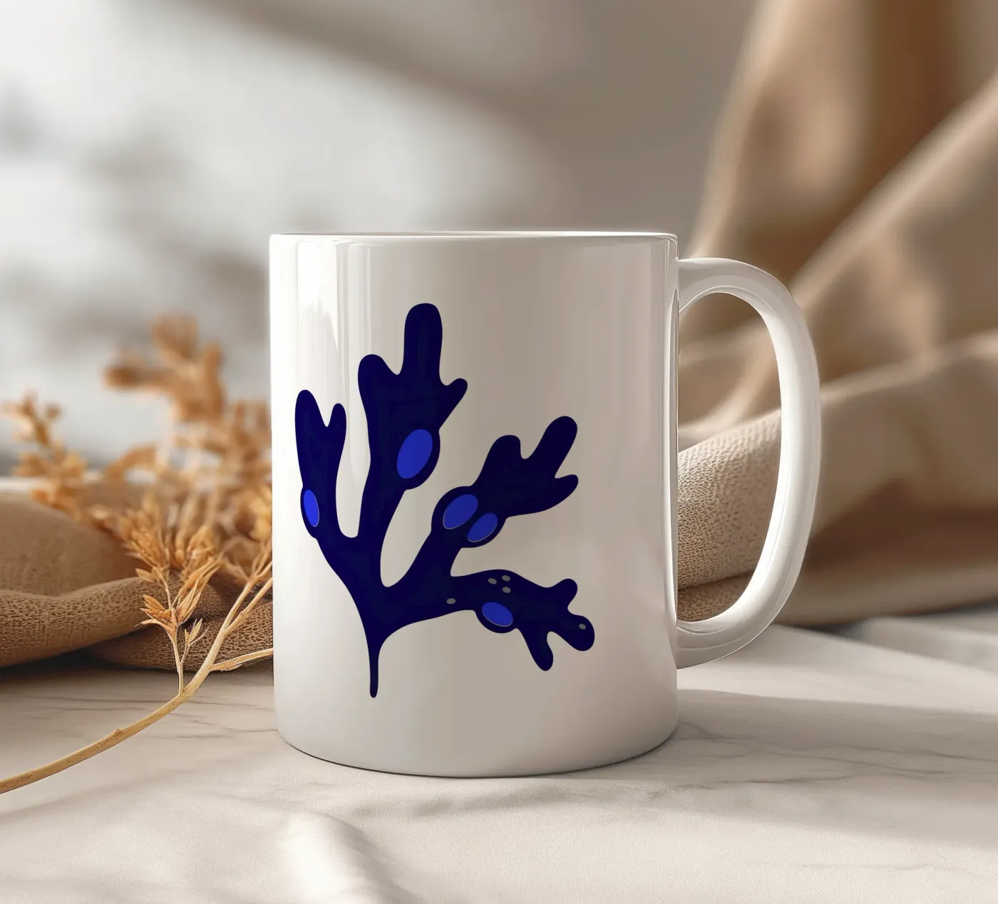 Bladderwrack Blue ceramic mug by Lidia Blomgren