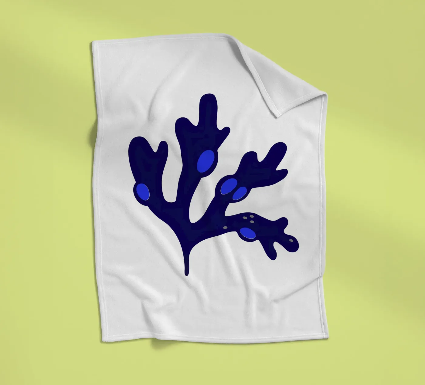 Bladderwrack Blue fleece blanket by Lidia Blomgren