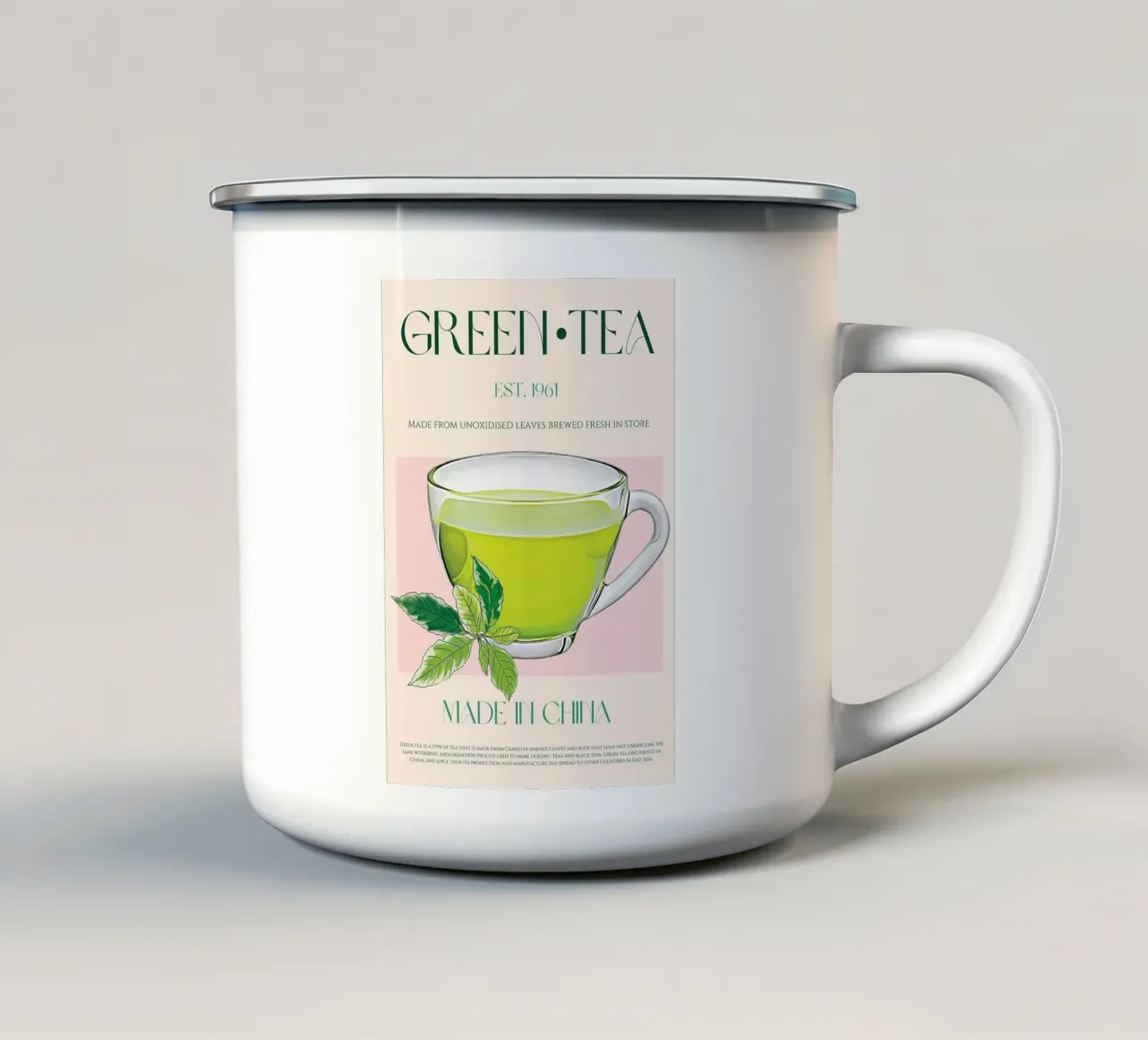 Tè verde tazza in smalto da Charlotte Gagnon