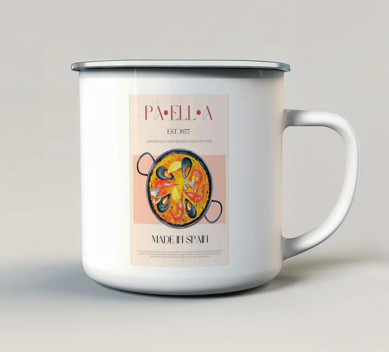 Paella tazza in smalto da Charlotte Gagnon