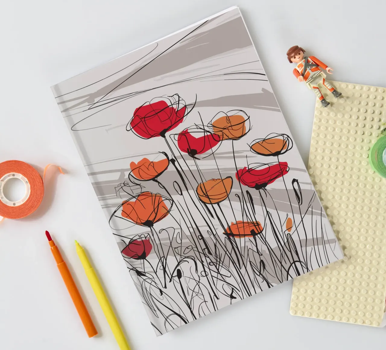 Abstract Poppies notebook by ramosashop