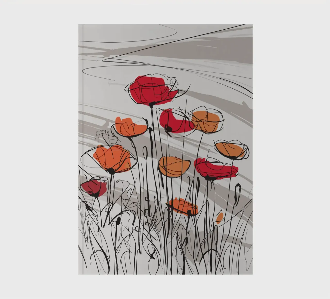 Abstract Poppies notebook by ramosashop