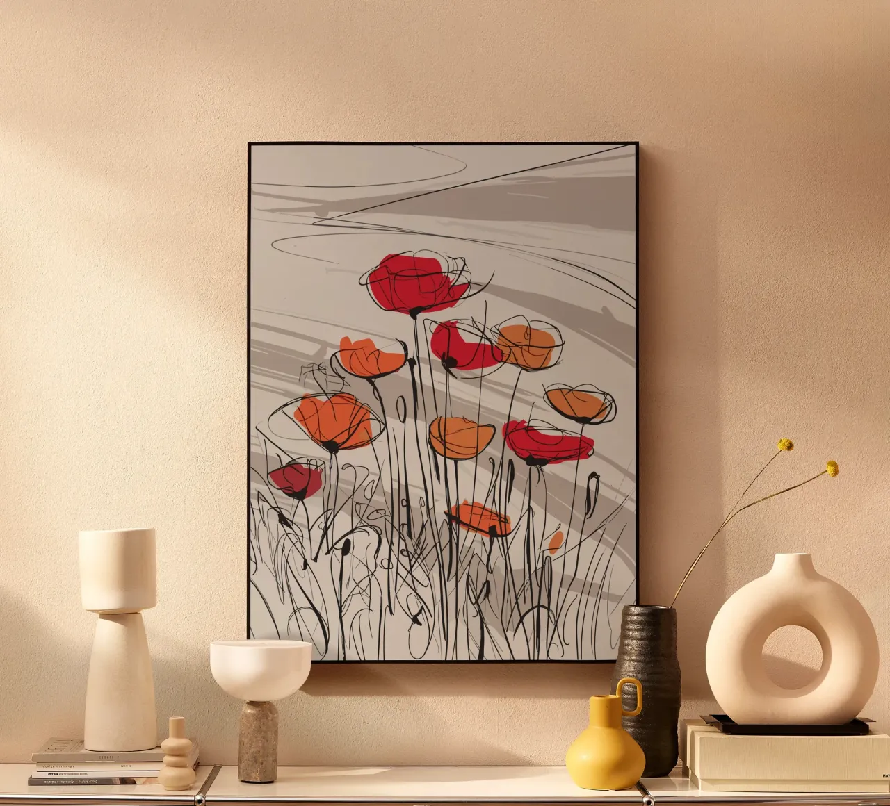 Abstract Poppies plexiglass da ramosashop