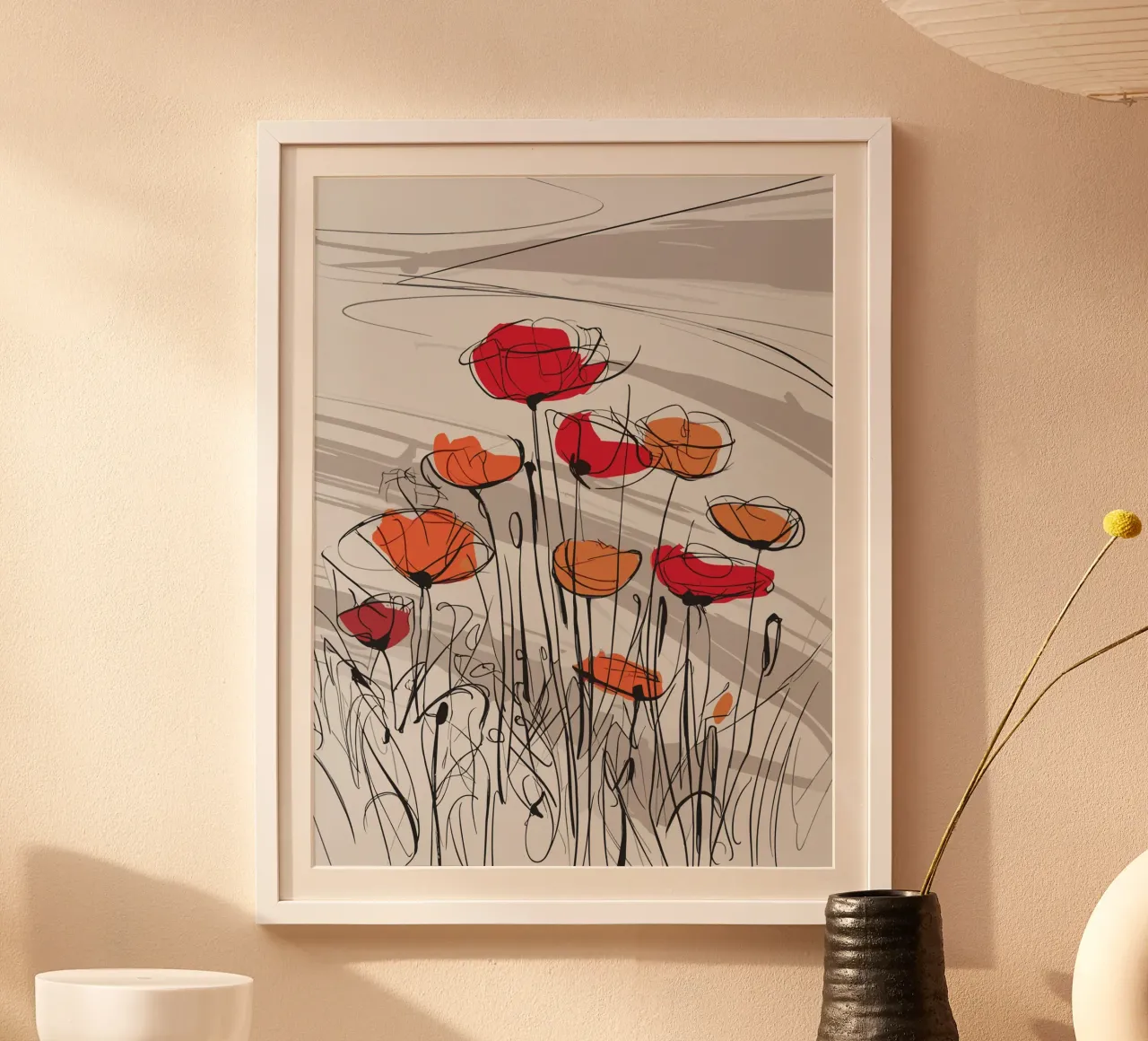 Abstract Poppies carta hahnemühle da ramosashop