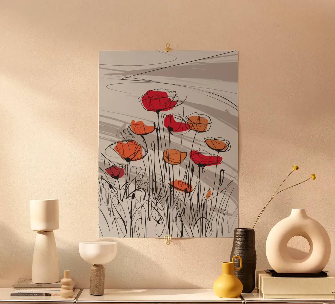 Abstract Poppies carta hahnemühle da ramosashop