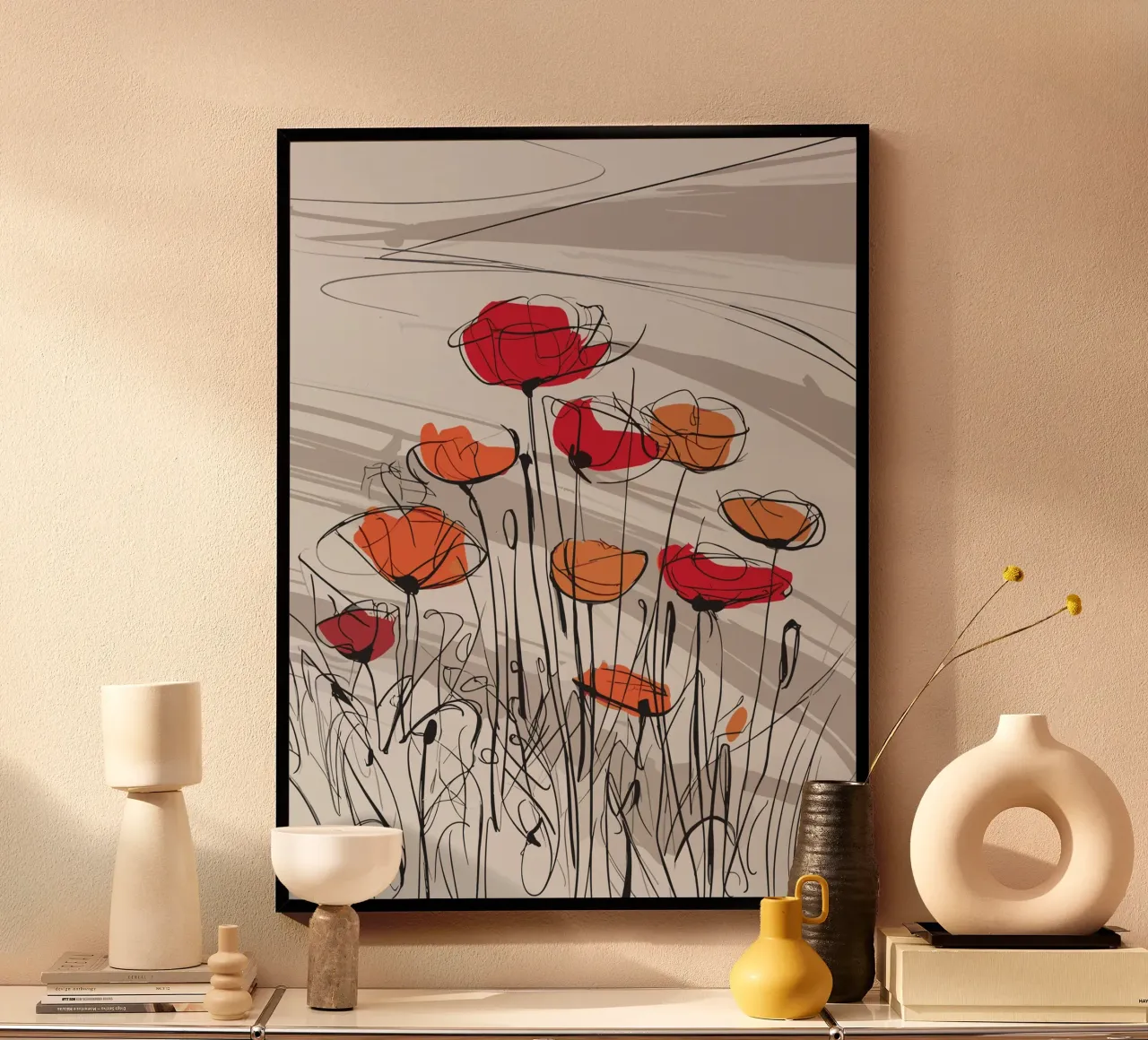 Abstract Poppies carta hahnemühle da ramosashop