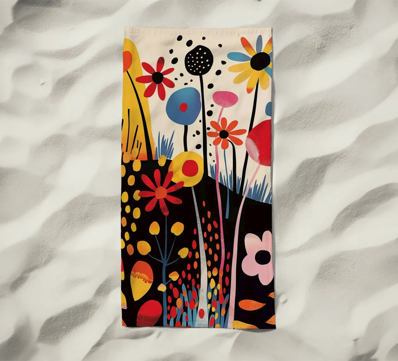 Abstracte nazomerbloemen strandhanddoek van Autofocus