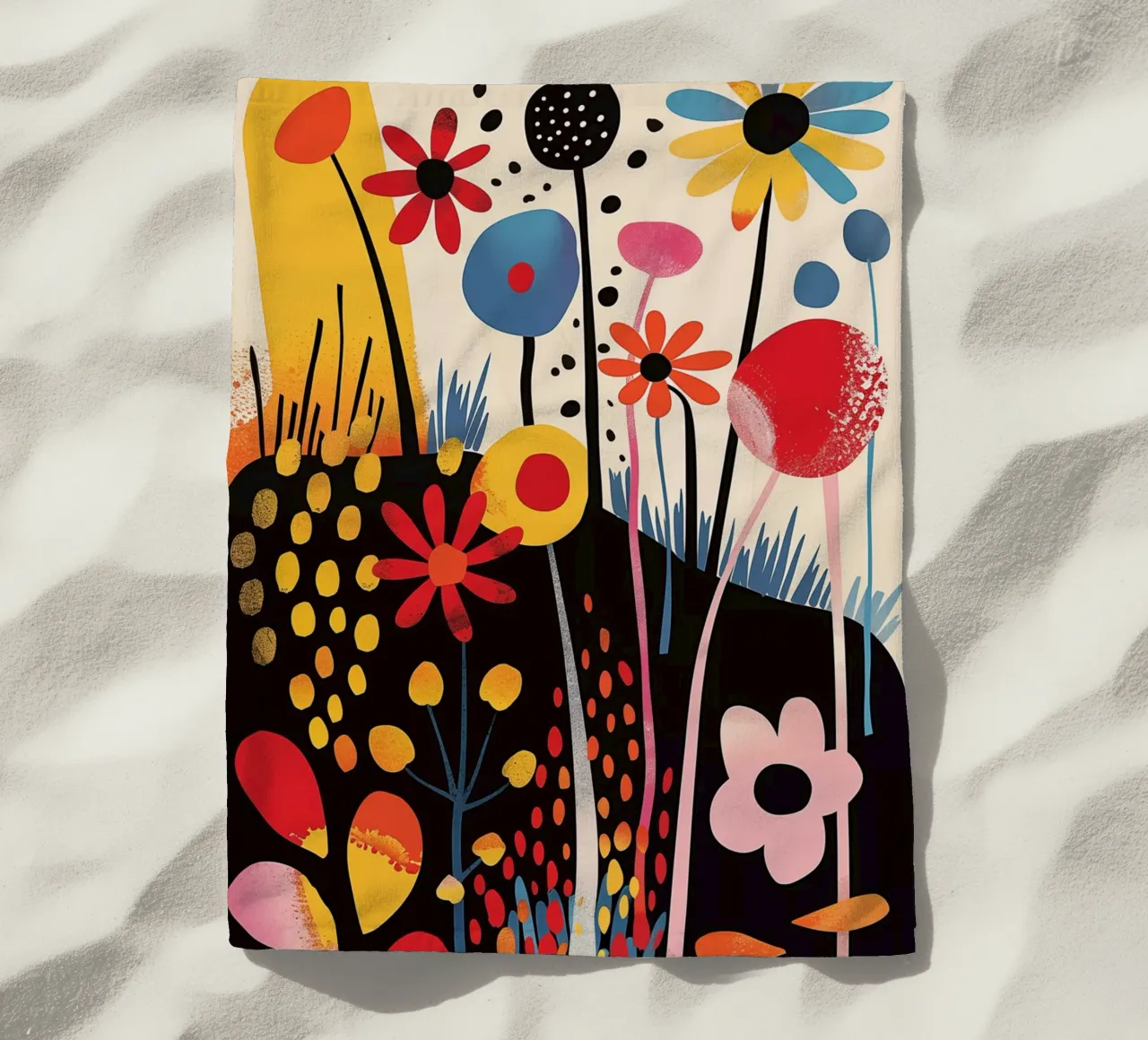 Abstracte nazomerbloemen strandhanddoek van Autofocus