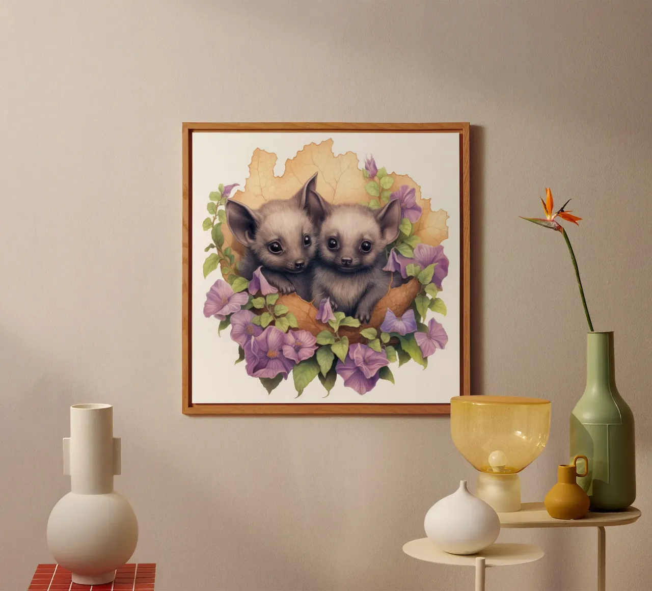 Piccoli pipistrelli alluminio dibond da Happy Littles