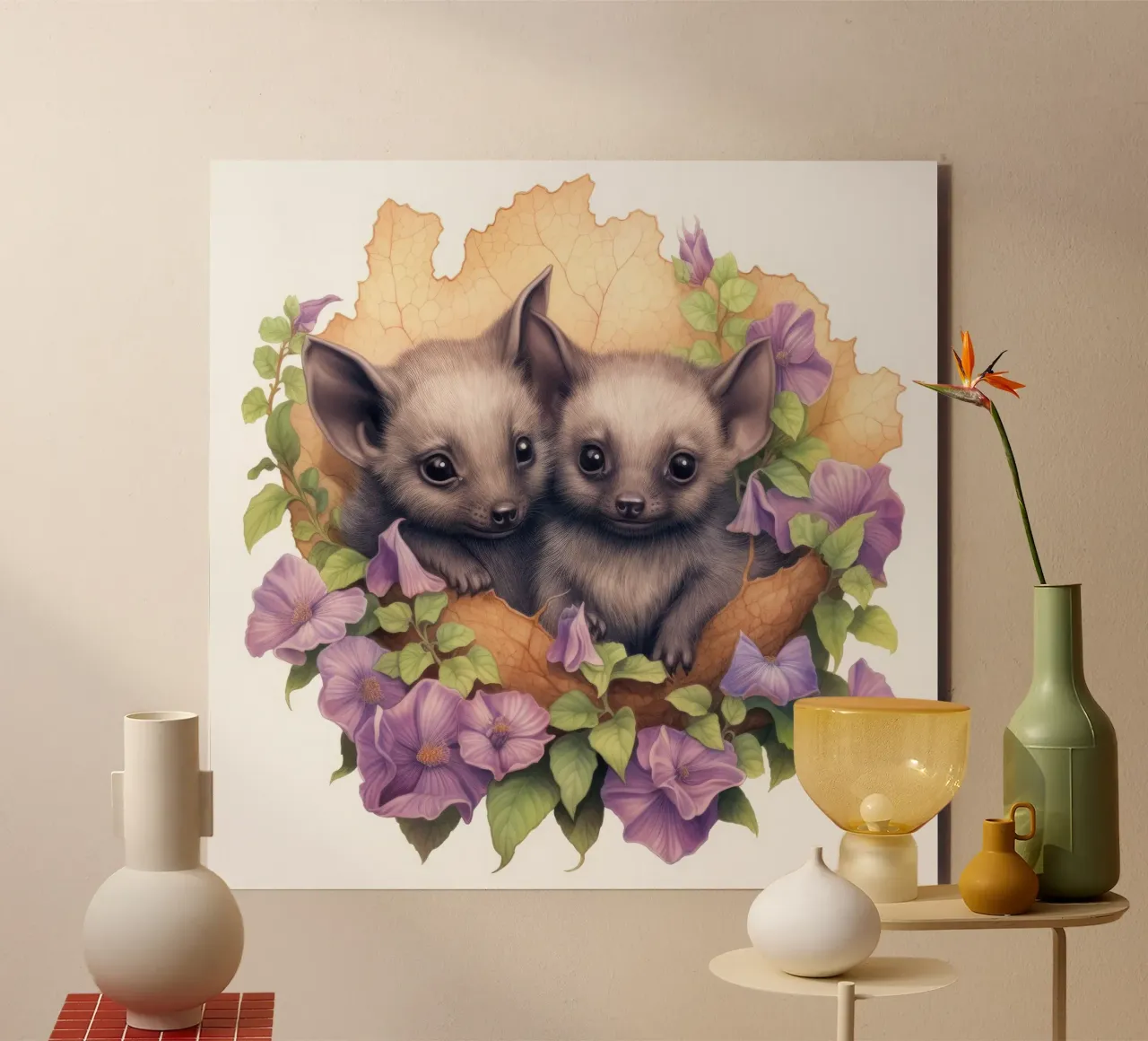 Piccoli pipistrelli alluminio dibond da Happy Littles